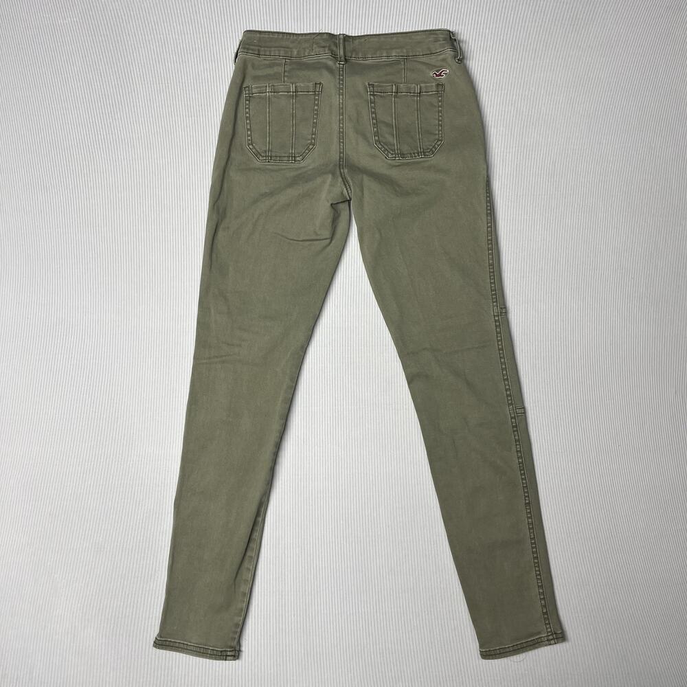 Hollister Pants Juniors 1 Green Twill Skinny Chino Casual Pockets Logo W25